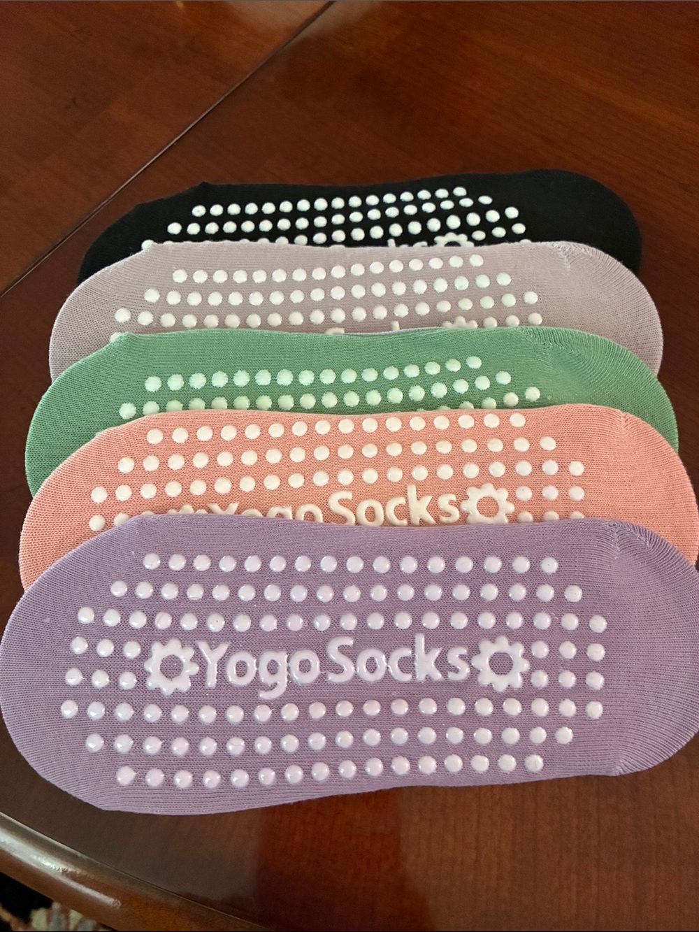 YOGA SOCKS No Show Grip Socks & Checkered Travel Bag to pack for class. ALL NEW